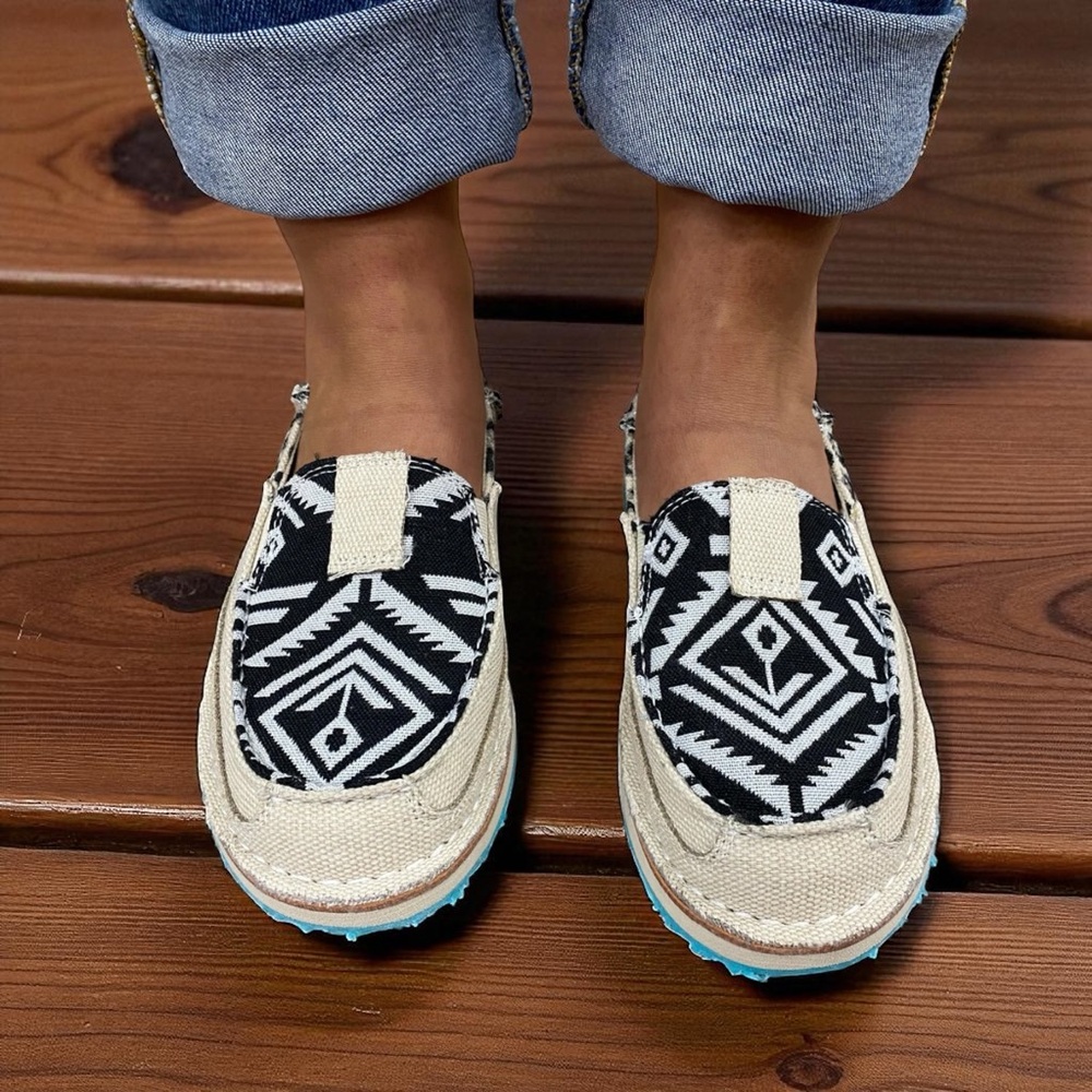 Stylish Black and Cream Women's Loafers